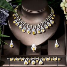 Indian Silver Plated Bollywood Style CZ Sapphire Necklace Earrings Jewelry Set