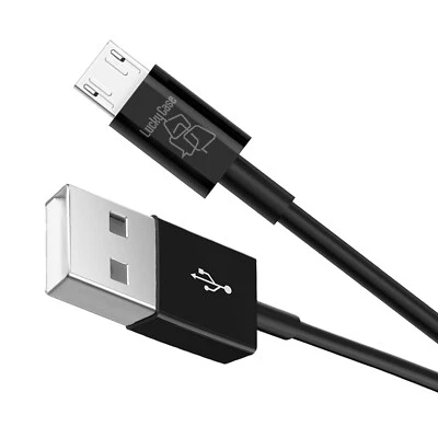 Micro USB Kabel auf USB A 2.0 - 2m Highspeed Lade Datenkabel schwarz - Bild 1 von 4