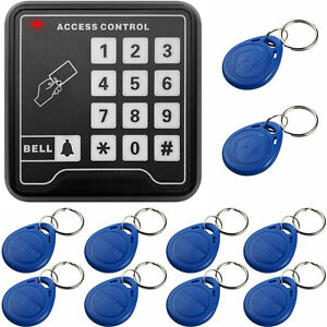 125KHz Proximity RFID Card Standalone Access Control Keypad with 10pcs Keyfobs 