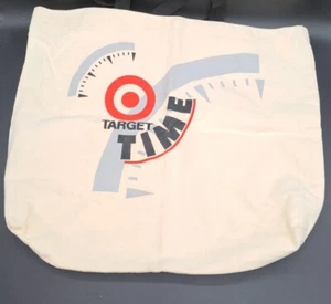 Bolso de Compras Reutilizable De Colección "Target Time" Lona Súper RARO Gráfico Años 80 - Imagen 1 de 6