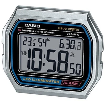 CASIO DQD-851J-8JF Clock electric wave alarm A158WA Motif from Japan NEW silver - Image 1 of 4