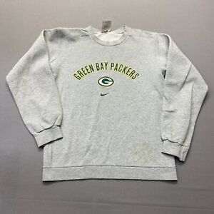 Vintage Green Bay Packers Crewneck Youth Large Gray Green Sweater Pullover