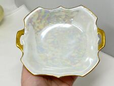 Vintage White Yellow Lusterware Prov SXE Erdmann Schlegelmilch Plate w/ Handles