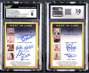 Tiffany Stratton Sol Ruca Dolin Petrovic Valkyria 2023 Collector's Expo 7 Autos - Picture 1 of 3