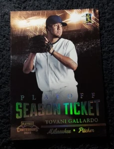 2011 Playoff Contenders Season Tickets Playoff Tickets /99 Yovani Gallardo #46 - Picture 1 of 2