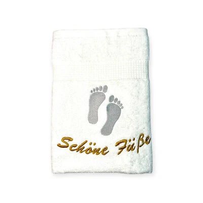Fuß Handtuch mit Text oder Name bestickt , schöne Füße, Wellness, Fußpflege - Bild 1 von 4