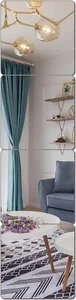 Wall Mirror Full Length on Door Mirror Cheap Mirror Acrylic shatterproof 4 pcs - Picture 1 of 8