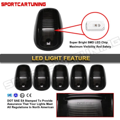 Luces de circulación de techo de cabina lámpara lente ahumada OEM para 03-18 Dodge Ram 1500 2500 3500 Foto 1 de 4