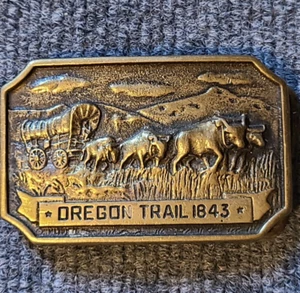 Oregon Trail 1843 Vintage Ben Franklin 1978 Belt Buckle Stamped DW-0335 - Picture 1 of 5