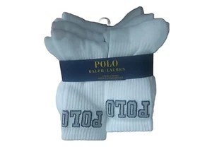 Polo Ralph Lauren Boys 6 PK Socks Size UK shoe 13-3 NWT white logo sports 8 9.5 - Picture 1 of 5