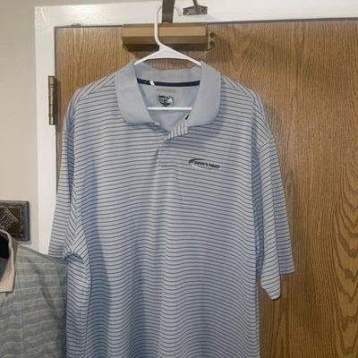 Adidas Adi Golf Gray Climalite Stripe Polo Shirt XXL - Image 1 of 3