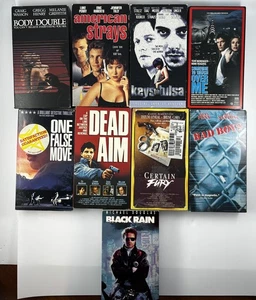 Erotic Thriller Crime Drama VHS Lot 9 Movies Body Double Certain Fury Dead Aim - Picture 1 of 2