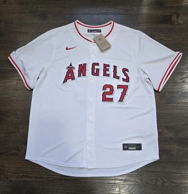 Camiseta Nike Los Angeles Angels Mike Trout branca para casa masculina tamanho GG - Imagem 1 de 4