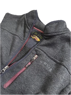 Orvis Mens Sweater Fleece Vest R65 Full Zip Charcoal Gray Size XLarge Zip Front - Image 1 of 4
