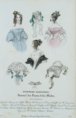 Coiffures variées [2],  1837, Sst. Historismus Mode Unbekannt (19.Jhd) - Bild 1 von 4