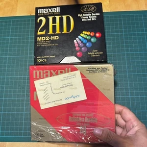 πΎ 2 X Vintage Maxell MD2-HD 5.25β Floppy Disk Lot β Made in Japan. - Afbeelding 1 van 12