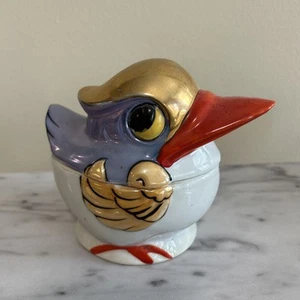 Shofu Made in Japan Covered Duck Lusterware Bowl Jar 4.5” Hand Painted Porcelain - Picture 1 of 13