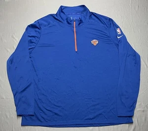 Nike New York Knicks Mens Size 3XL 1/4 Zip Pullover Dri Fit NBA Swoosh Logo EUC - Picture 1 of 8