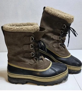 Sorel Caribou Mens Snow Boots Size 12 Brown. Rubber Leather Waterproof - Picture 1 of 4