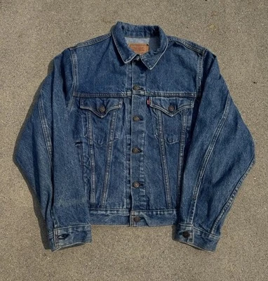 Chaqueta de Camionero Denim Levi Strauss 70706-0214 Años 80 De Colección Hecha en EE. UU. Talla 20 Foto 1 de 4