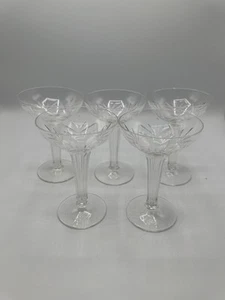 Art Deco Hollow Stem Crystal Champagne Coupes - Picture 1 of 13