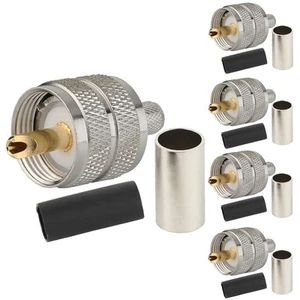 5 Stück UHF PL-259 PL259 Stecker-Stecker Crimp Stecker Adapter Steckverbinder für RG... - Bild 1 von 6