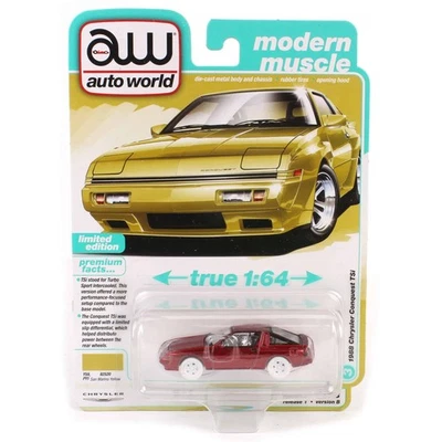 Ultra Red Chase ~ 1/64 1988 Chrysler Conquest TSi Auto World AWSP187-B-RED - Immagine 1 di 3