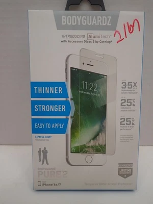 New BodyGuardz PURE 2 Tempered Glass Screen Protector for Apple iPhone 6s/7 - Image 1 of 4