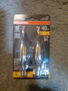 Sylvania Soft White 350 Lumens Candelabra Screw Base B10 Led 4w Bulbs 2 Pack - Picture 1 of 1