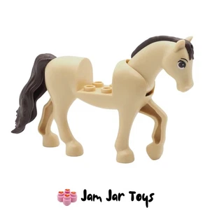 LEGO Minifigure Tan Horse, Moveable Head, Dark Brown Mane / Tail. RBB - Picture 1 of 3