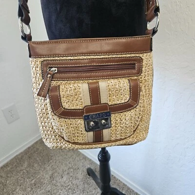 Bolso Bandolera Chaps Paja e Imitación Cuero Monedero Cartera Boho Cottagecore Preppy  Foto 1 de 4