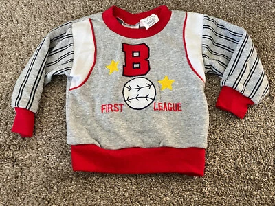 Vintage 1990s Kids & More Boy 24 Mo Toddler Baseball Shirt Retro Cute - Image 1 of 4