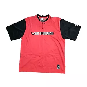 VTG Nike Team NY Yankees 2 Tone Red Baseball 1/4 Zip Front Pullover Shirt XXL - Picture 1 of 12