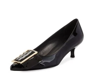 Stuart Weitzman decolte donna triplo ricambio vernice tacco basso nero taglia 8,5 - Foto 1 di 4