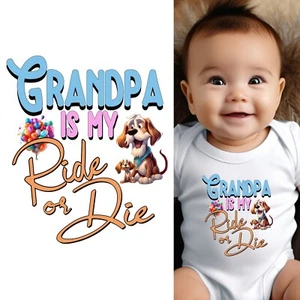 Baby Body - Grandpa Is My Ride or Die Babykleidung für Säugling Jungen und Mädchen - Bild 1 von 8