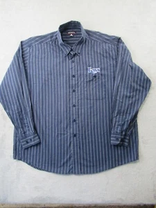 Tampa Bay Rays MLB Shirt Men's XL Blue Striped Antigua Long Sleeve Button Up - Picture 1 of 15