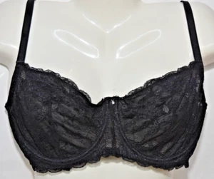 Black Lace Demi Fredericks of Hollywood Lace Underwire Bra 38DD 38 DD 2014 - Picture 1 of 17