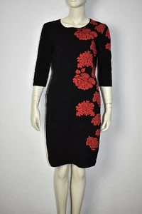 D. EXTERIOR * Kleid Jerseykleid Business Kleid Cocktailkleid Schwarz Rot L/XL - Bild 1 von 3