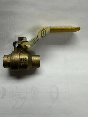 Apollo Valves 94A20301 1/2" Sweat Brass Ball Valve Inline - Image 1 of 4