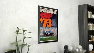 Póster de carrera vintage de lona Porsche Cup '73 Giclee - Imagen 1 de 6