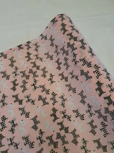1M dog pink multi color Printed poly cotton fabric 45" Wide - Picture 1 of 5