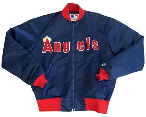California Angels Starter Satin Jacket Size Large Vintage MLB 90s Mens Zip Up Cover
