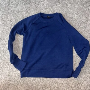 Athleta Girl Cozy Cross Your Fingers Sweatshirt Size Large Navy Blue - Picture 1 of 2