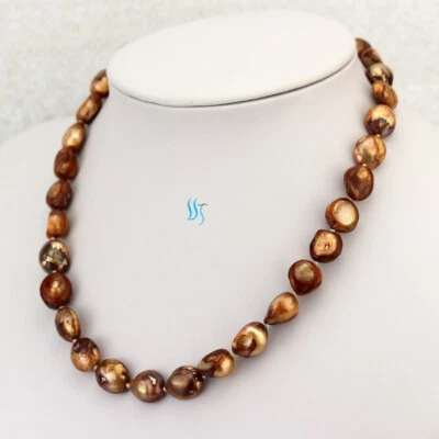 Collar madreperla barroco de agua dulce de 18" 10-12 mm teñido—MÁS COLORES Foto 1 de 4