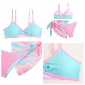 Girls Bikini Holiday Swimsuit Pool Swimwear Quick Dry Spaghetti Straps Summer - Picture 1 of 16