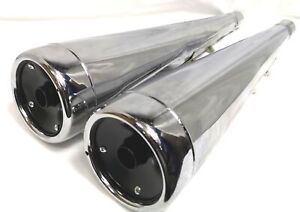 HONDA CX500 OEM STYLE CHROME EXHAUST SILENCERS PAIR LEFT & RIGHT 1978 - 1984
