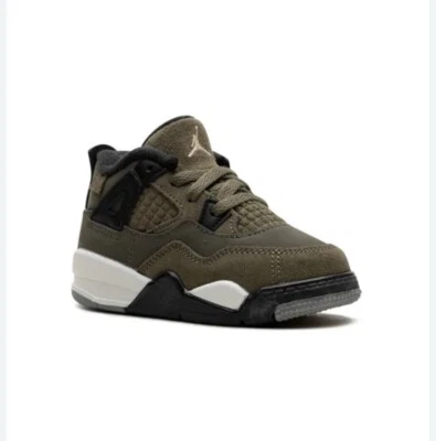 Nike Air Jordan 4 Retro SE Craft TD Verde Oliva FB9930-200 Niño pequeño talla 7C Gamuza Foto 1 de 4