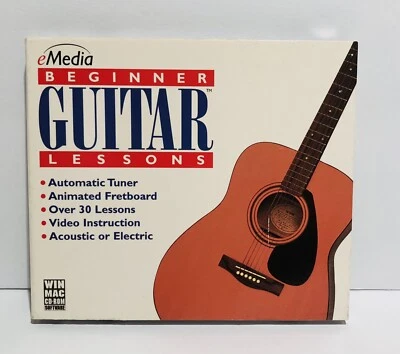 Beginner Guitar Lessons PC Mac CD ROM Acoustic Electric 30+ Lessons - Image 1 of 4