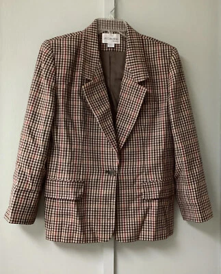 Vintage JH Collectibles 100%Wool Petite Size 12 Gingham Plaid Blazer Academia - Image 1 of 4