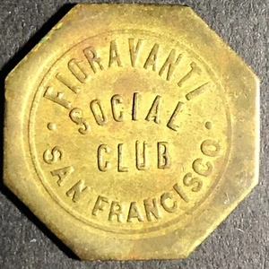 San Francisco Fioravanti Social Club "G/F One Drink" Medaille um 1930 21 mm rar - Bild 1 von 3